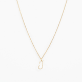 Italic Letters Necklace Gold