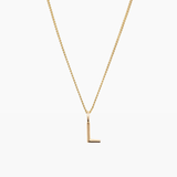 Letter Charm Necklace Gold