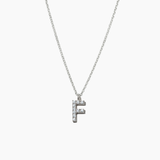 Stone Letter Necklace Silver