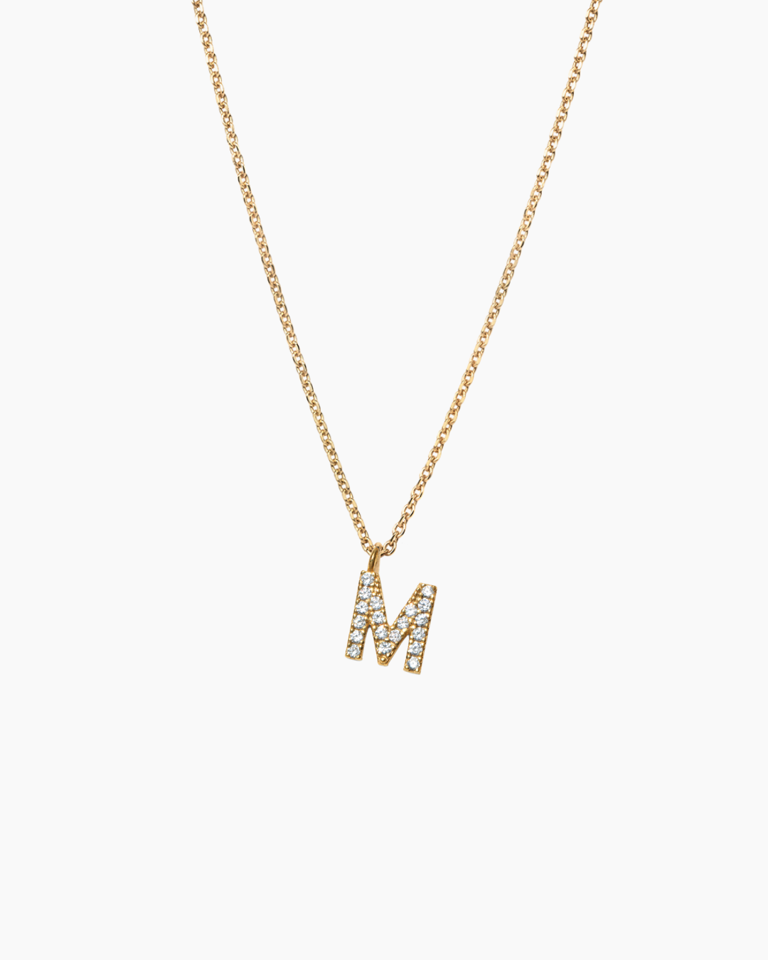 Stone Letter Necklace Gold