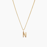 Letter Charm Necklace Gold
