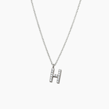 Stone Letter Necklace Silver