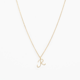 Italic Letters Necklace Gold