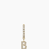 Stone Letter Hoop Gold