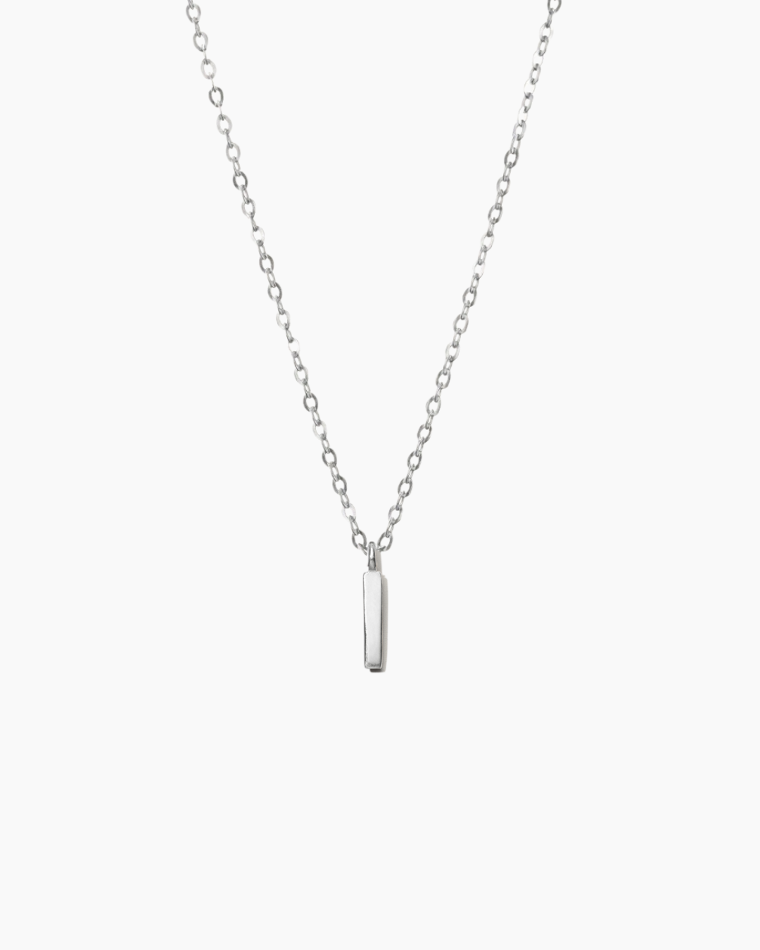 Plain Letter Necklace Silver