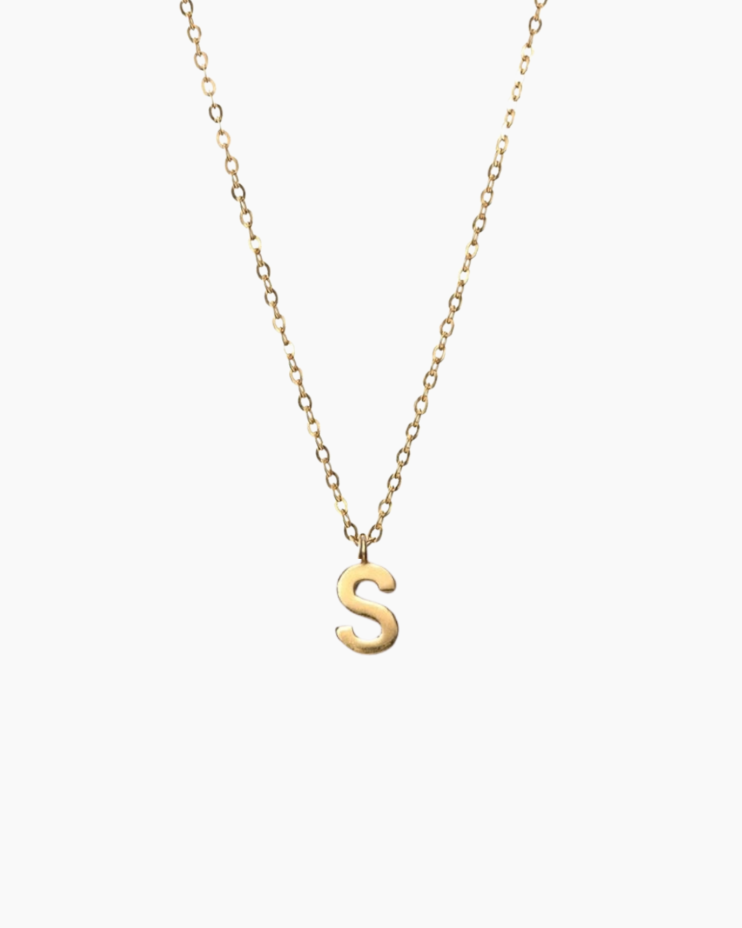 Plain Letter Necklace Gold
