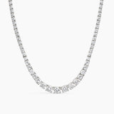 Dropped Tennis Necklace Silver