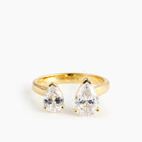 Double Pear Ring Gold