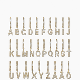 Stone Letter Hoop Gold