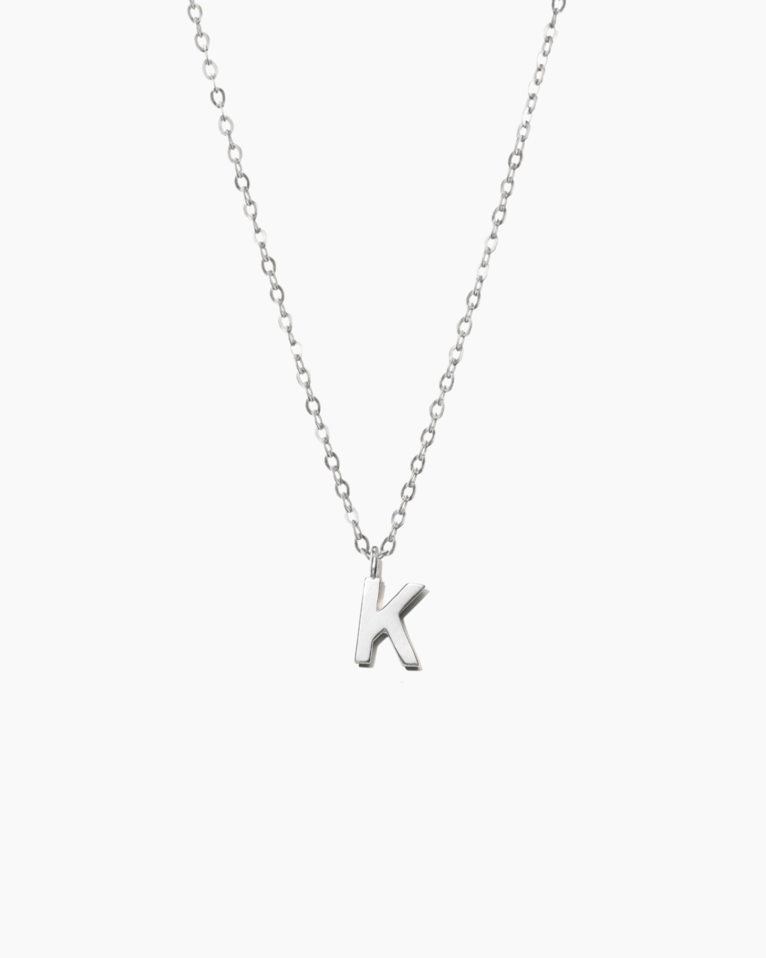 Plain Letter Necklace Silver