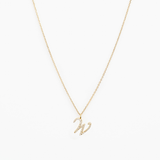 Italic Letters Necklace Gold