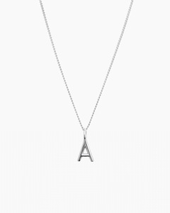 Letter Charm Necklace Silver