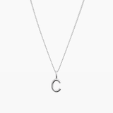 Letter Charm Necklace Silver