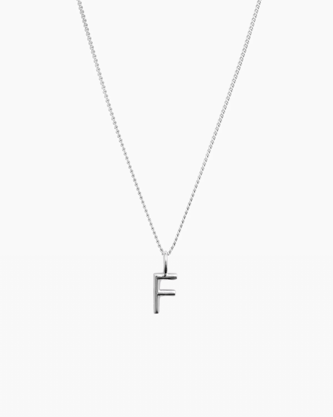 Letter Charm Necklace Silver