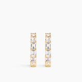 Emerald Cut Hoops Gold