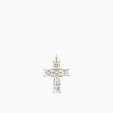 Emerald Cross Pendant Gold