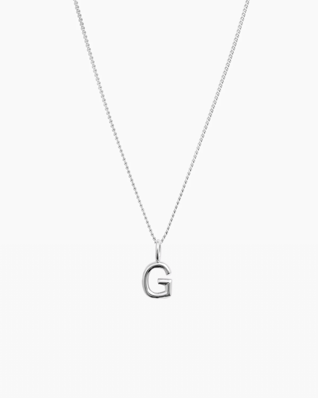 Letter Charm Necklace Silver