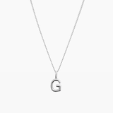 Letter Charm Necklace Silver