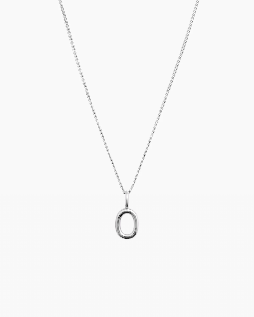 Letter Charm Necklace Silver