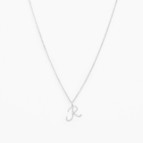 Italic Letters Necklace Silver