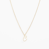 Italic Letters Necklace Gold