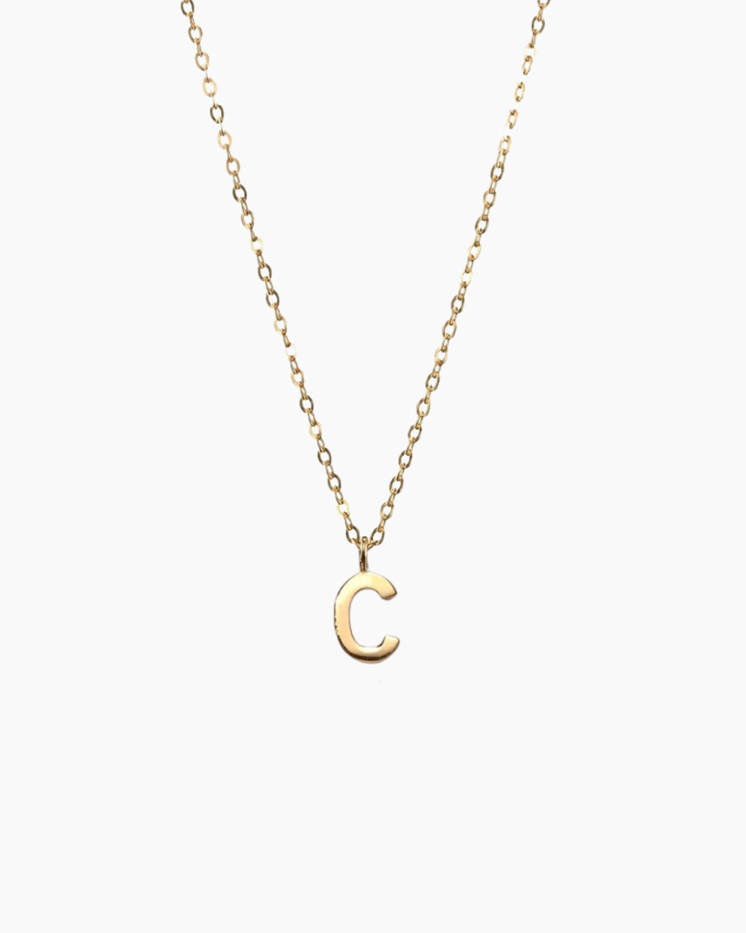Plain Letter Necklace Gold