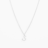 Italic Letters Necklace Silver