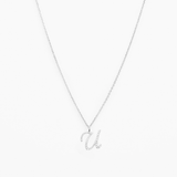 Italic Letters Necklace Silver