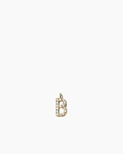 Stone Letter Charm Gold