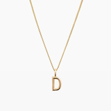 Letter Charm Necklace Gold