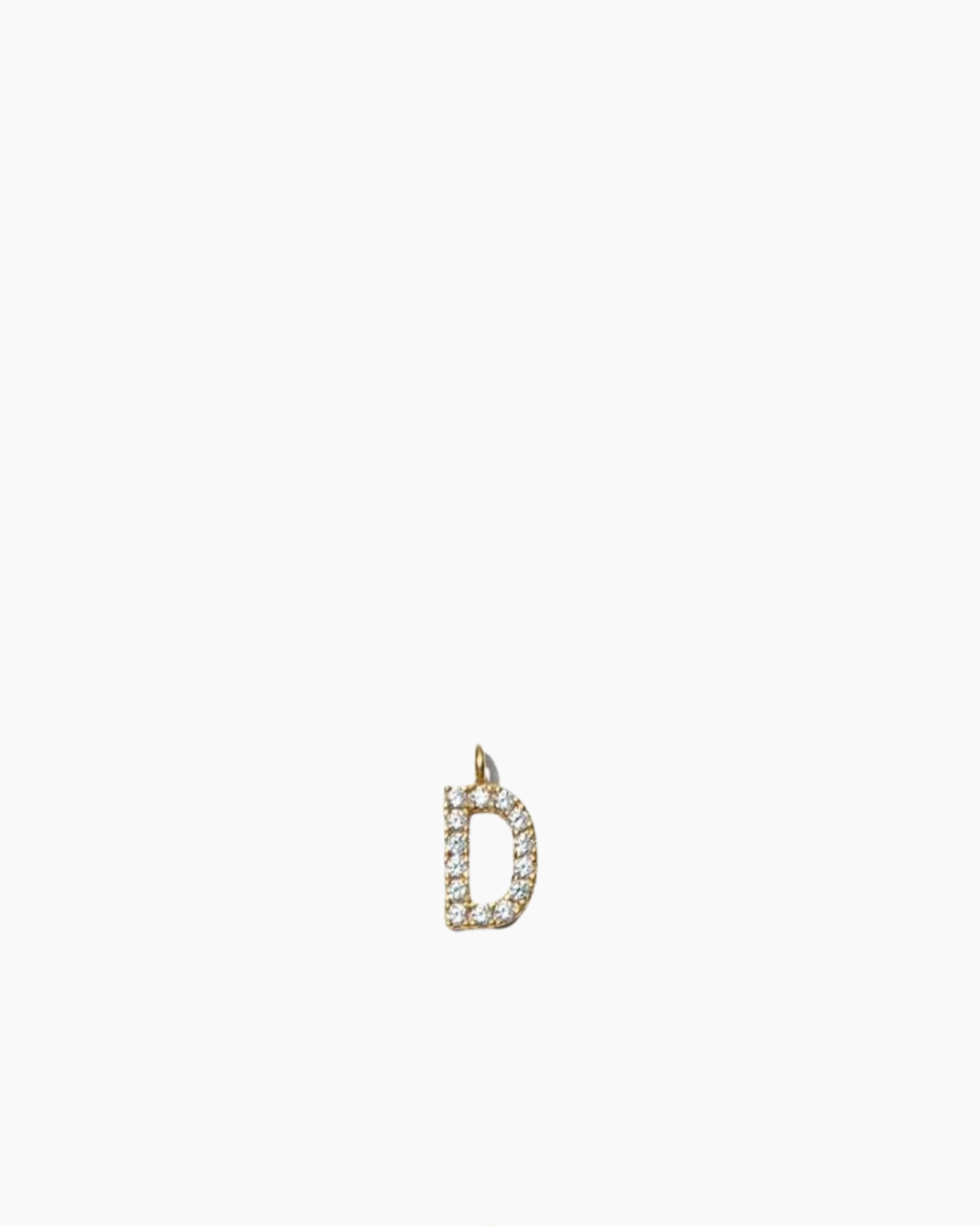 Stone Letter Charm Gold
