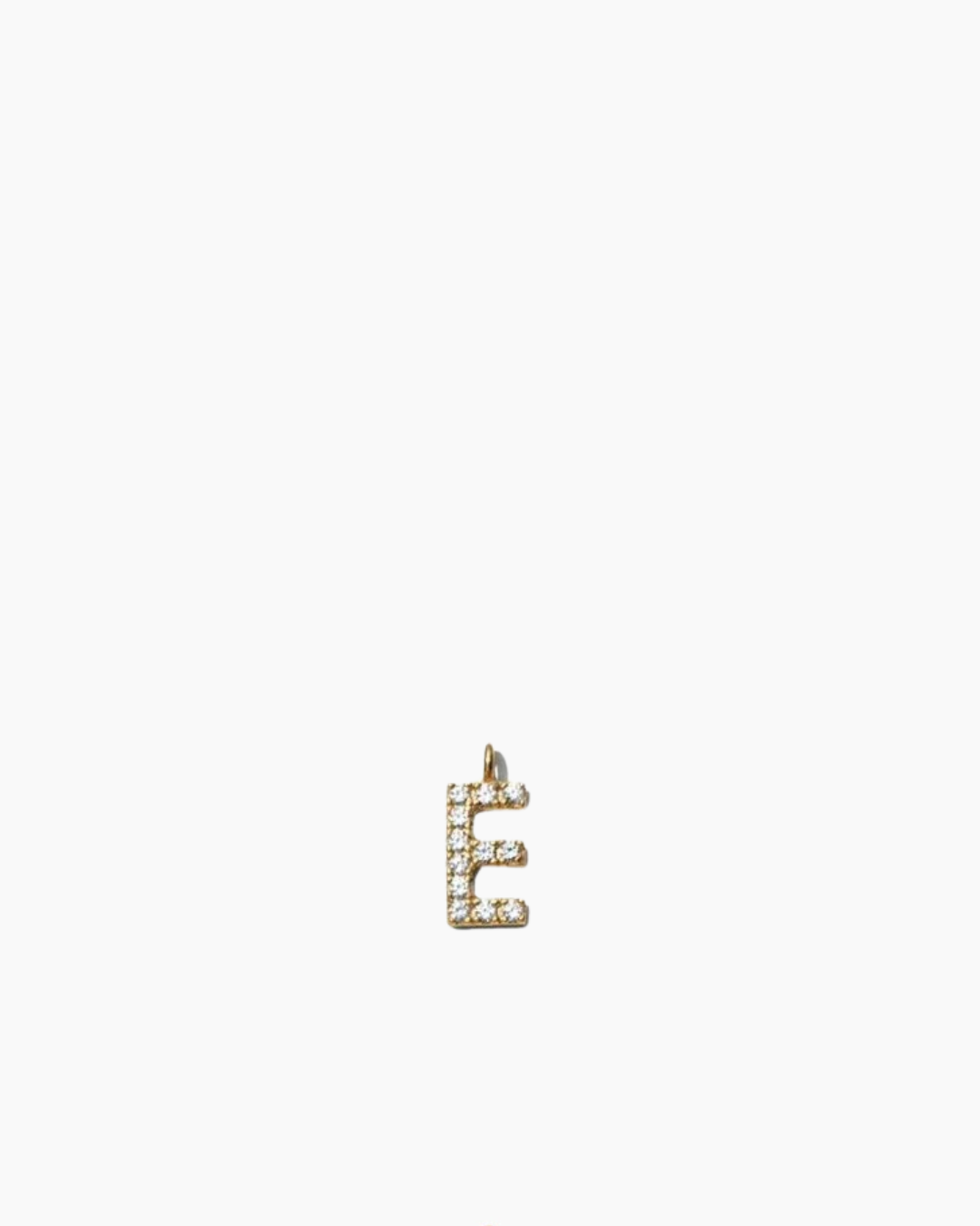 Stone Letter Charm Gold