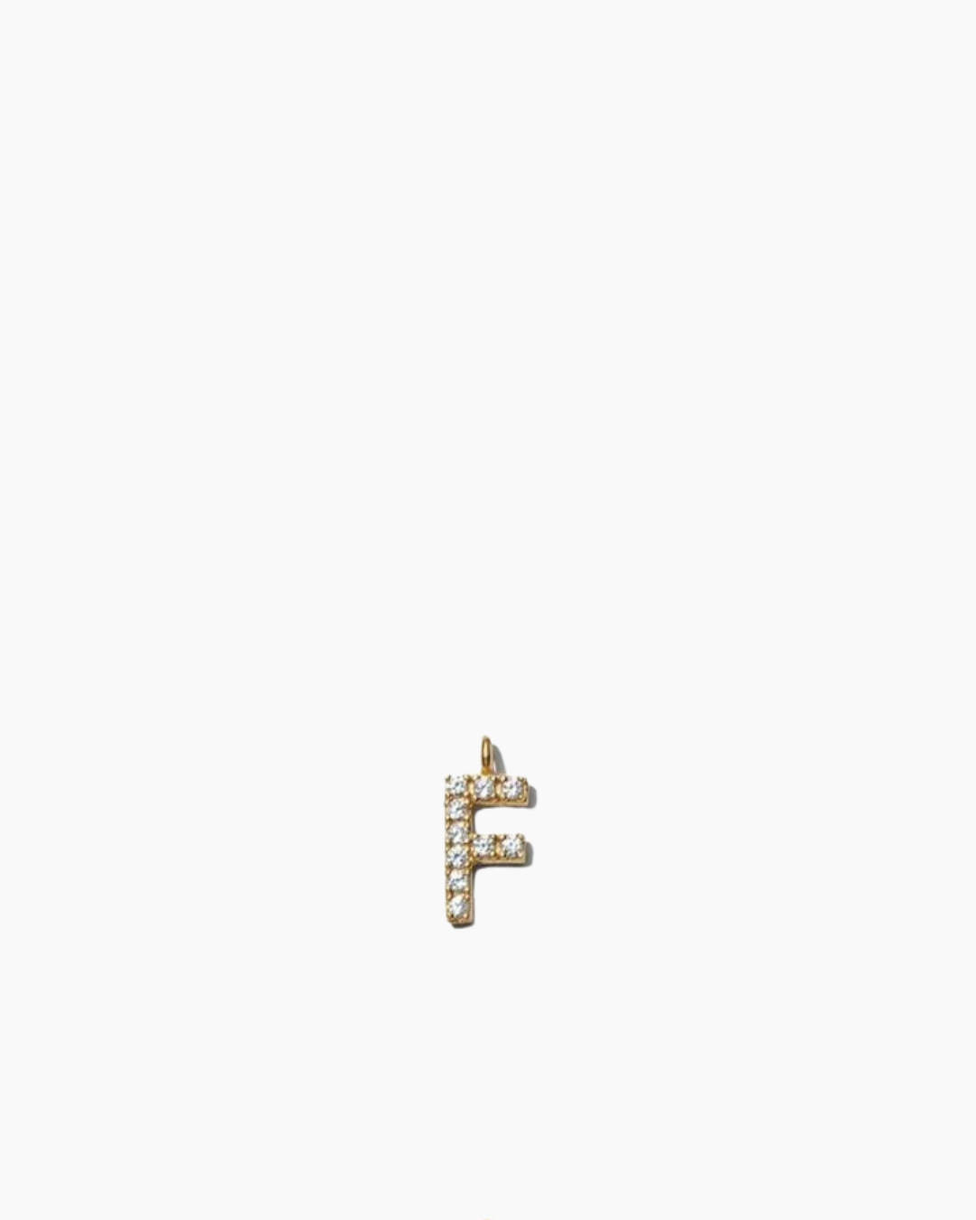 Stone Letter Charm Gold