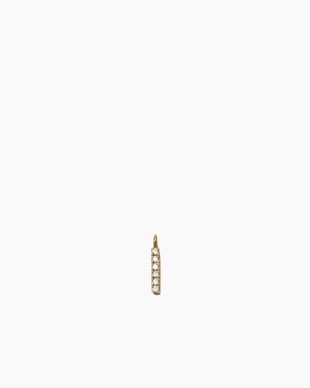 Stone Letter Charm Gold