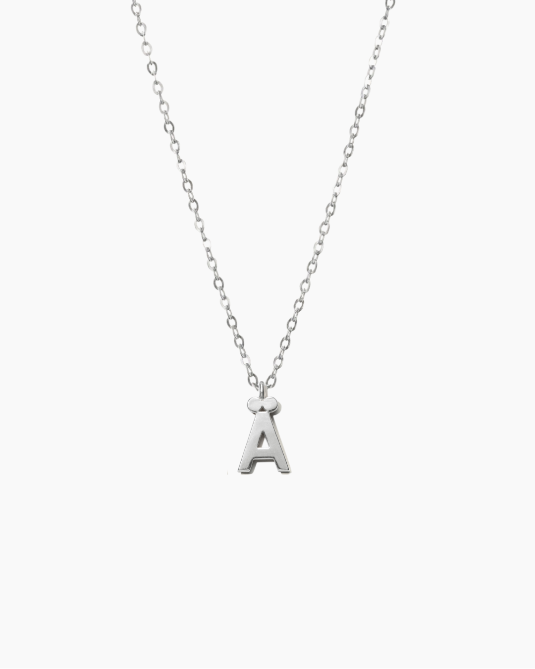 Plain Letter Necklace Silver