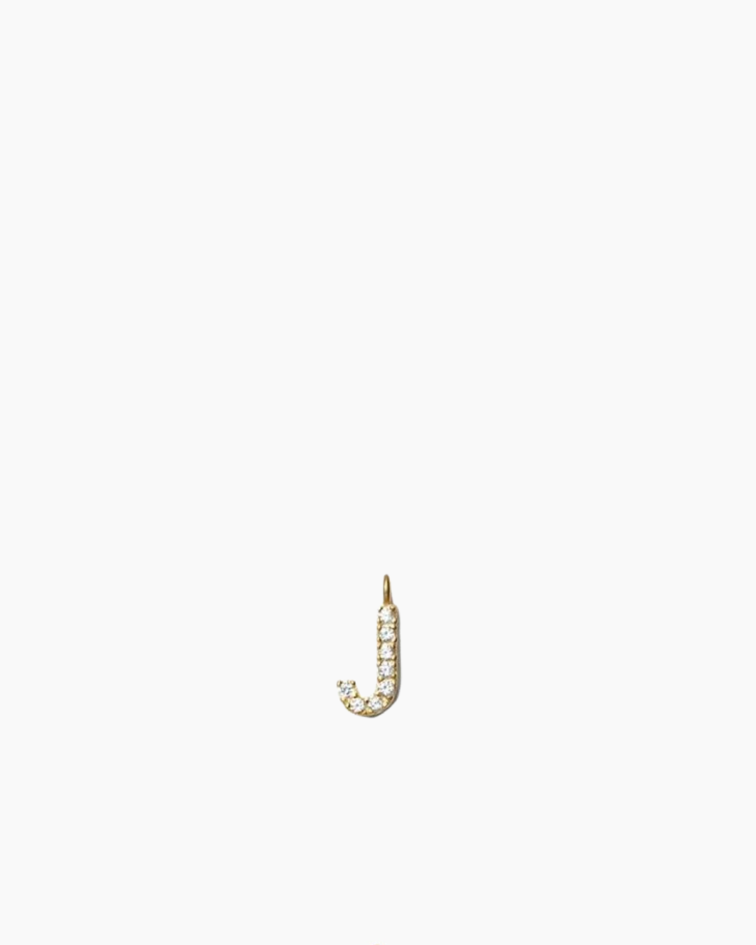 Stone Letter Charm Gold