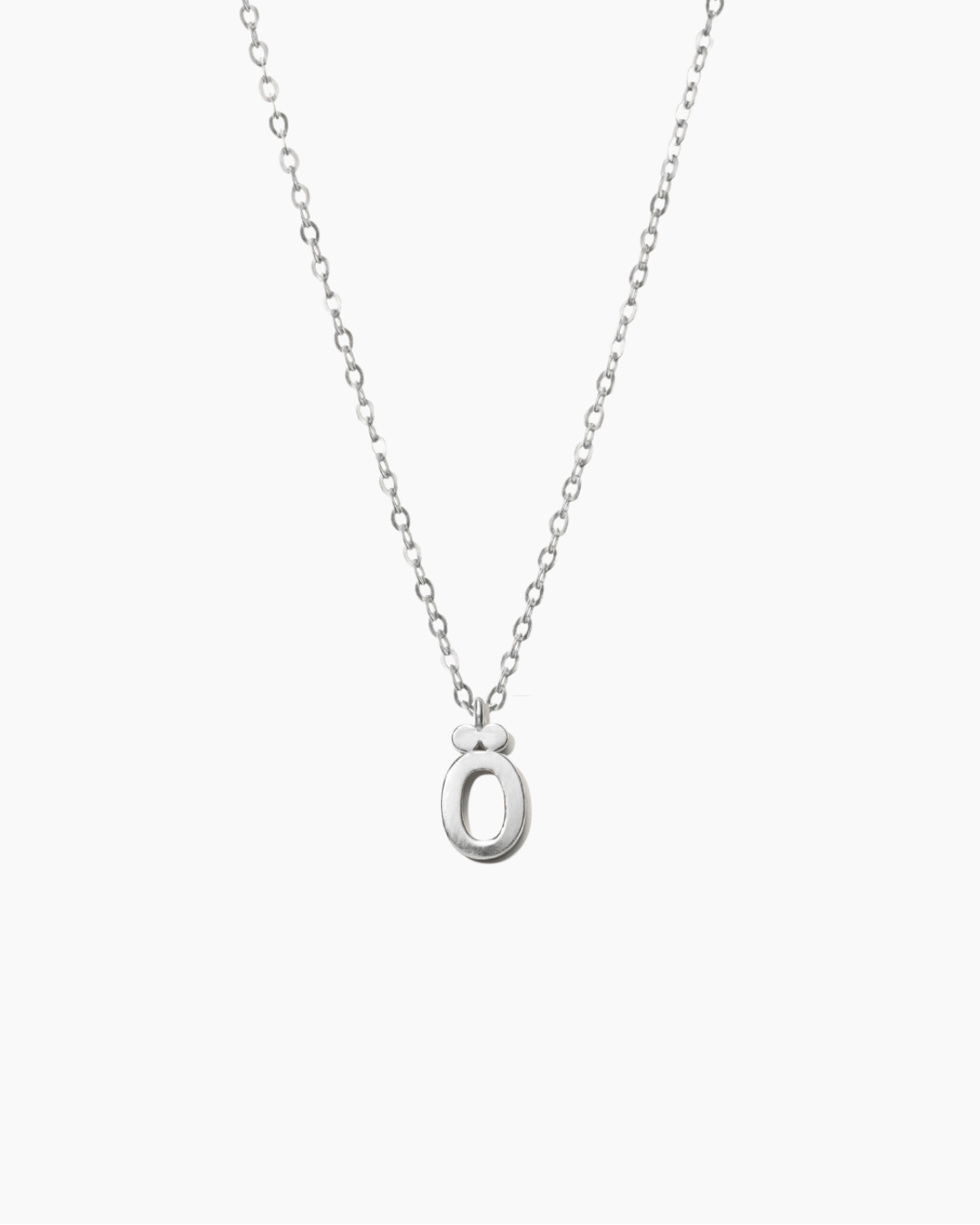 Plain Letter Necklace Silver