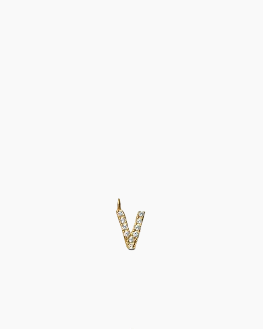 Stone Letter Charm Gold