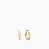 Stone Huggie Hoops Gold