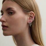 Stone Hoops Silver