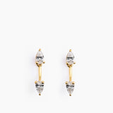 Double Pear Earrings Gold