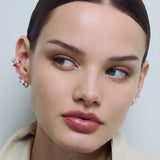 Emerald Ear Cuff Silver