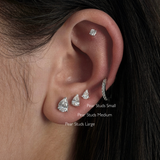 Pear Studs Medium Gold