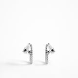 Pera Lato Pavé Huggies Silver