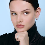 Rivetto Half Pavè Ring Silver