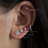 Stud Earrings Gold - 6 mm