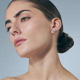 Double Emerald Studs Gold