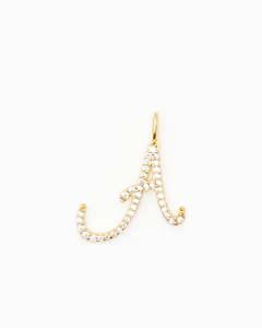 Italic Letters Necklace Gold