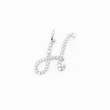 Italic Letters Charm Silver