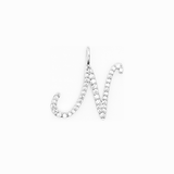 Italic Letters Charm Silver